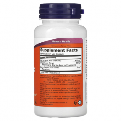 Alpha Lipoic Acid 600mg 60cap
