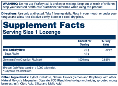 Chromium Picolinate 1000mcg 100 lozenges